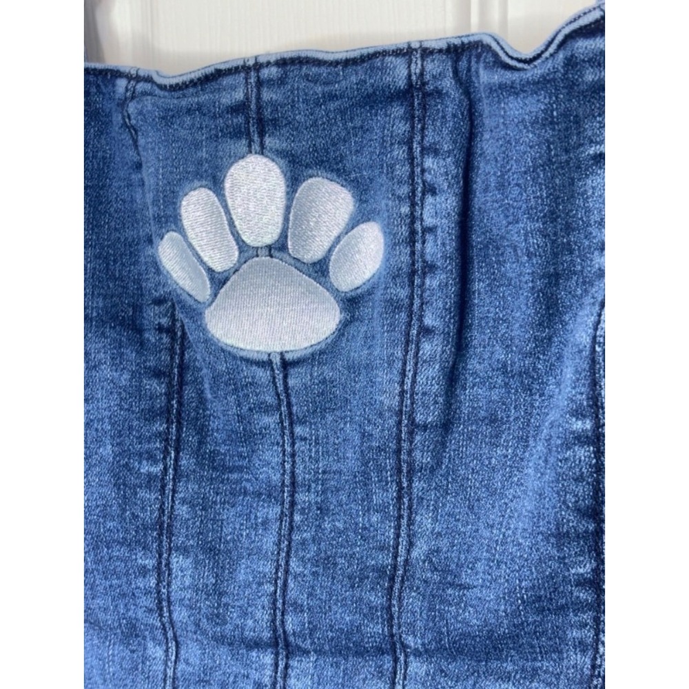 Hype and Vice Denim Corset Top Clemson Tigers Paw Logo Game Day Blue Small - Picture 4 of 7
